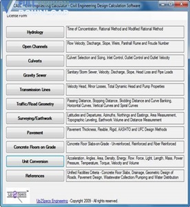 Up2Specs Civil Engineering Calculator v2.0