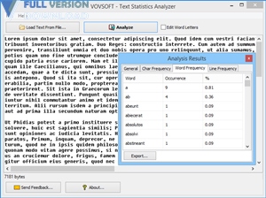 VovSoft Text Statistics Analyzer v2.2